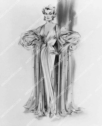 costume wardrobe sketch for Lana Turner film The Prodigal 2753-30