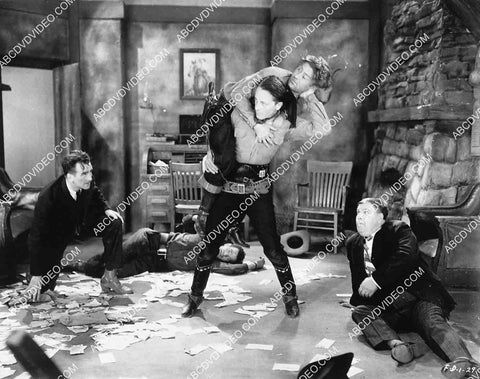 Bill Cody in knockdown dragout fight film Frontier Days 2754-28