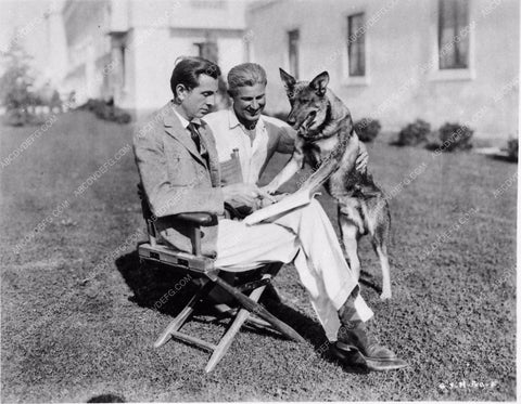 animal star Rin Tin Tin going over the script with the humans 2785-19