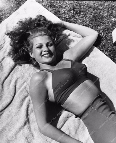 beautiful Rita Hayworth laying out in the sun 2909b-33