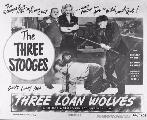 Three Stooges Moe Larry Curly comedy short 3 Loan Wolves 2919-02
