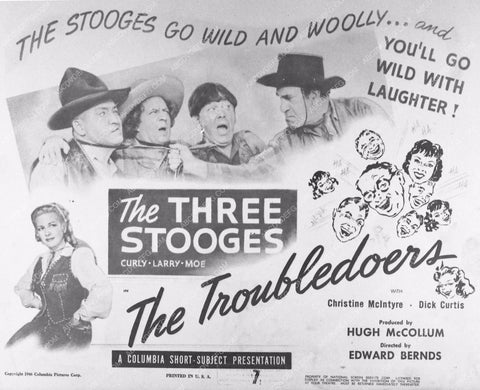 Three Stooges Moe Larry Curly comedy short 3 Troubledoers 2919-20