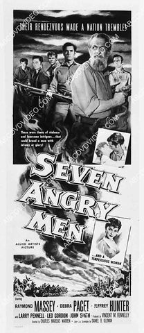 2926-034 ad slick Raymond Massey, Debra Paget film Seven Angry Men 2926-034