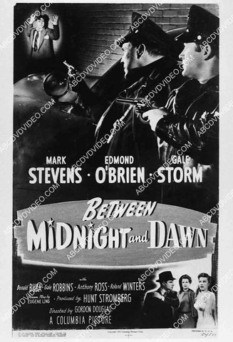 2959-031 ad slick Mark Stevens, Edmond O'Brien film Between Midnight and Dawn 2959-031