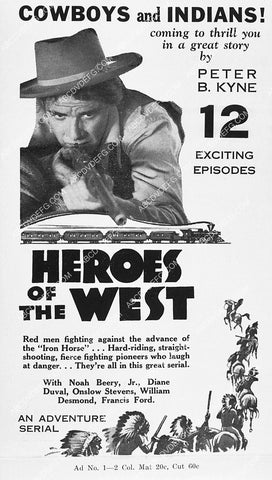 ad slick Noah Beery Jr serial film Heroes of the West 3084-10