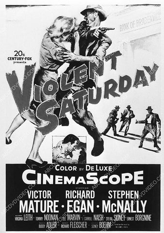 ad slick Victor Mature film Violent Saturday 3098-32