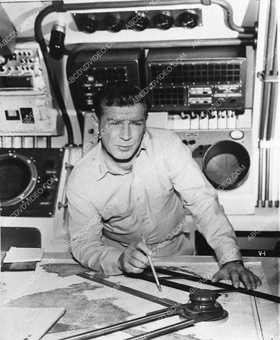 Richard Basehart at navigation table TV Voyage to the Bottom of the Sea 3133-28