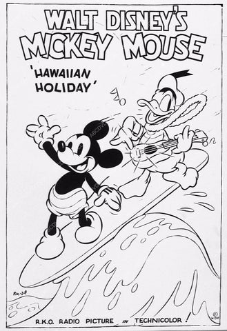 ad slick Mickey Mouse Donald Duck Hawaiian Holiday 3148-21