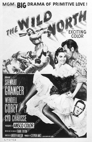 ad slick Stewart Granger Cyd Charisse film The Wild North 3150-05