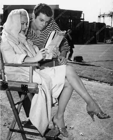 Russ Tamblyn Mamie Van Doren behind scenes High School Confidential 3164-26