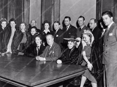 Loretta Young Lucy Monroe Commissioner Young President's Birthday Brita Granville, Lorraine Day, Lynn Bari, Anita Louise, Sir Cedric Hardwicke, Geraldine Fitzgerald, J. Cagney, Robert Young, Roy Rogers, Edgar Bergen, Dean Murphy, Dennis Morgan 3218-08