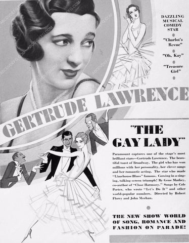 ad slick Gertrude Lawrence The Gay Lady 3239-36
