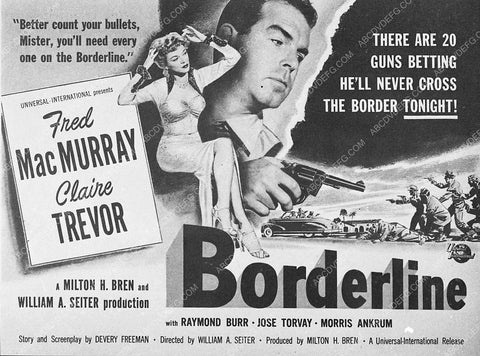 ad slick Fred MacMurray Claire Trevor film noir Borderline 3300-01