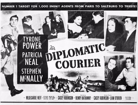 ad slick Tyrone Power film Diplomatic Courier 3355-01