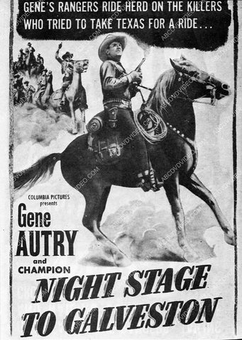 ad slick Gene Autry film Night Stage to Galveston 3363-01