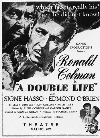 ad slick Ronald Colman film A Double Life 3381-15