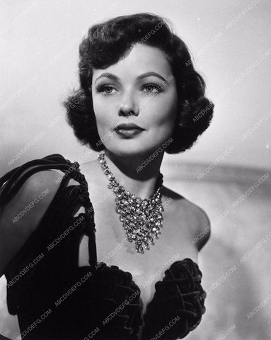 Gene Tierney beautiful portrait in black dress and diamonds 3444-01