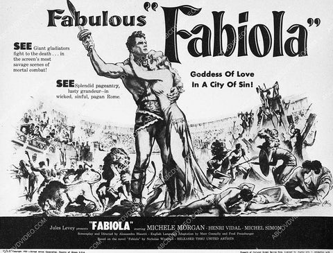 ad slick Michele Morgan film Fabiola 3455a-35