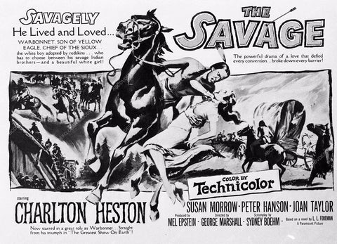 ad slick Charlton Heston film The Savage 3455c-02