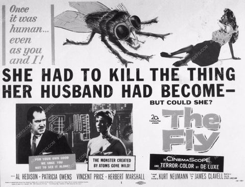 ad slick Vincent Price Patricia Owens The Fly 3492-21