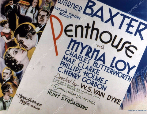 Warner Baxter Myrna Loy film Penthouse 35m-10607