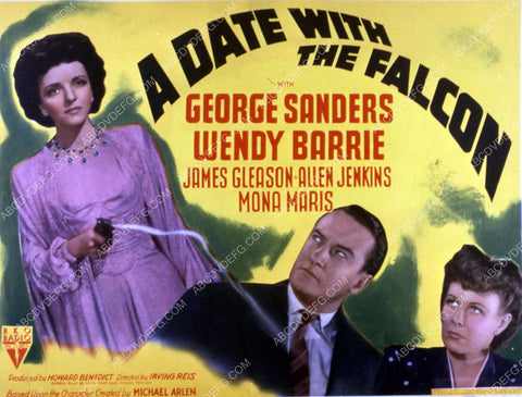 George Sanders Wendy Barrie Mona Maris film A Date with the Falcon 35m-10616