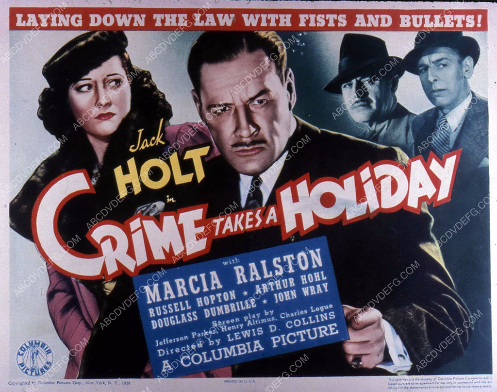 Jack Holt Marcia Ralston film Crime Takes a Holiday 35m-10832 – ABCDVDVIDEO