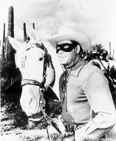 Clayton Moore and his horse Silver TV The Lone Ranger 35m-13508