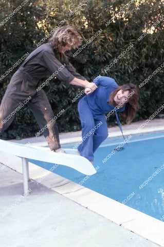 exclusive Leif Garrett sister Dawn Lyn play w dog by swimming pool in backyard 35m-14243