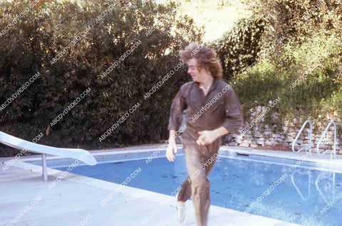 exclusive Leif Garrett sister Dawn Lyn play w dog by swimming pool in backyard 35m-14255