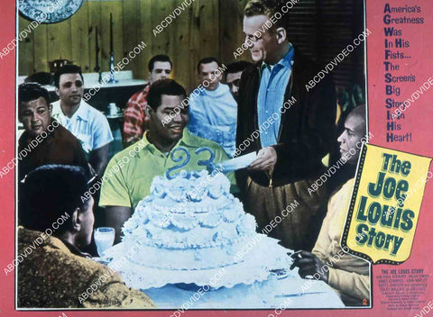 Coley Wallace gets giant birthday cake biography film The Joe Louis Story 35m-15189