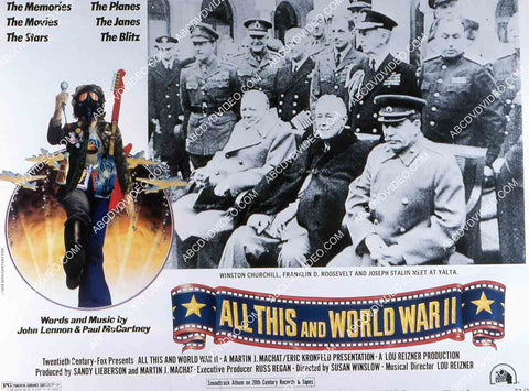 Winston Churchill Franklin D Roosevelt Joseph Stalin at Yalta documentary film All This and World War II 35m-15347