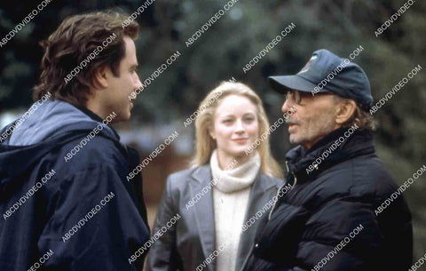 John Travolta Rebecca Tilney director Harold Becker on set film Domestic Disturbance 35m-15641