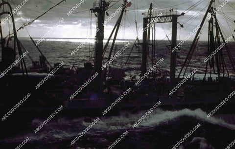 circa 1956 U.S. Naval support vessels viewed from deck aircraft carrier USS Shangri-La 35m-16441