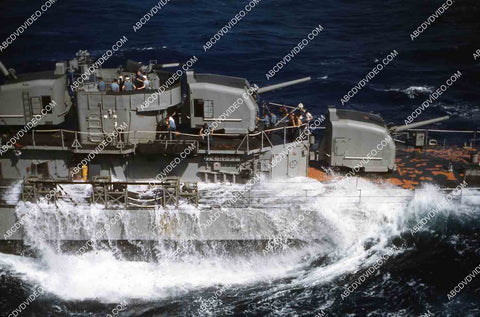 circa 1956 U.S. Naval support vessels viewed from deck aircraft carrier USS Shangri-La 35m-16450