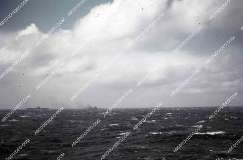 circa 1956 U.S. Naval support vessels viewed from deck aircraft carrier USS Shangri-La 35m-16453