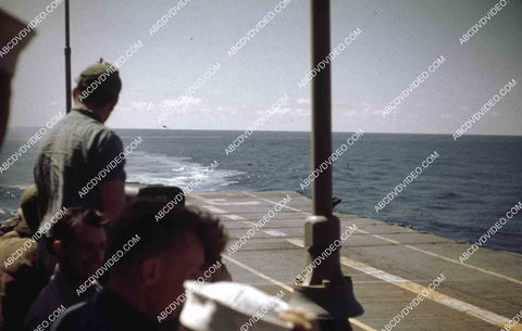 circa 1956 U.S. Naval flight deck operations aircraft carrier USS Shangri-La jets & equipment 35m-16517