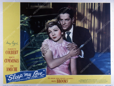 Claudette Colbert Robert Cummings film Sleep My Love 35m-2224