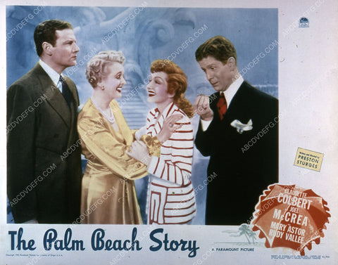 Joel McCrea Claudette Colbert Mary Astor Rudy Vallee Palm Beach Story 35m-2247