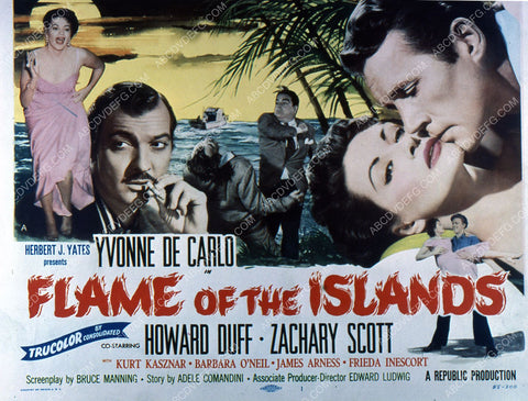 Yvonne De Carlo Zachary Scott film Flame of the Islands 35m-2646