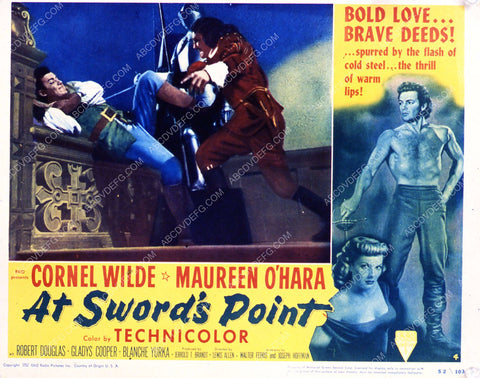 Cornel Wilde Maureen O'Hara film At Swords Point 35m-3625