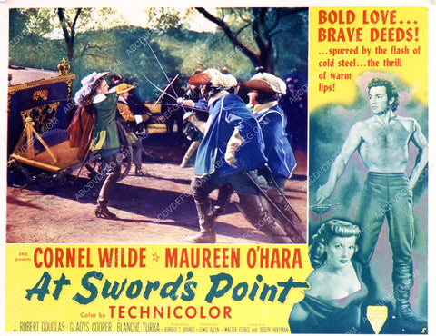 Cornel Wilde Maureen O'Hara film At Swords Point 35m-3626