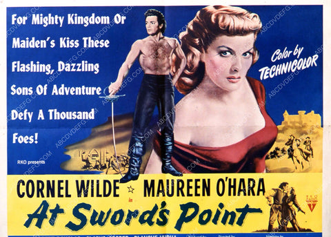 Cornel Wilde Maureen O'Hara film At Swords Point 35m-3630