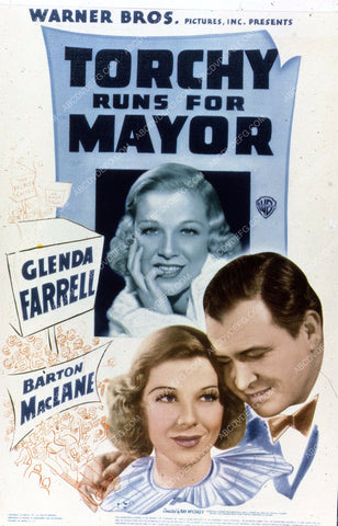 Glenda Farrell Barton MacLane film Torchy Runs for Mayor 35m-3980