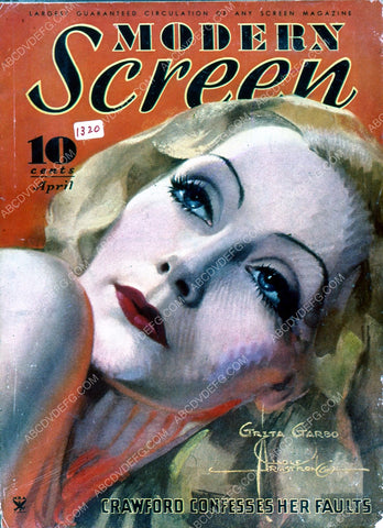 Greta Garbo Modern Screen magazine cover 35m-4281