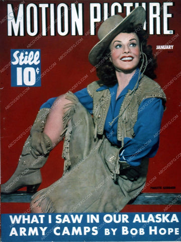 cowgirl Paulette Goddard Motion Picture magazine cover 35m-4527