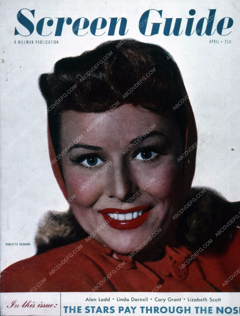 Paulette Goddard Screen Guide magazine cover 35m4529 ABCDVDVIDEO