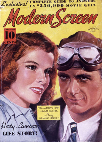 Katharine Hepburn Howard Hughes Modern Screen magazine cover 35m-5170