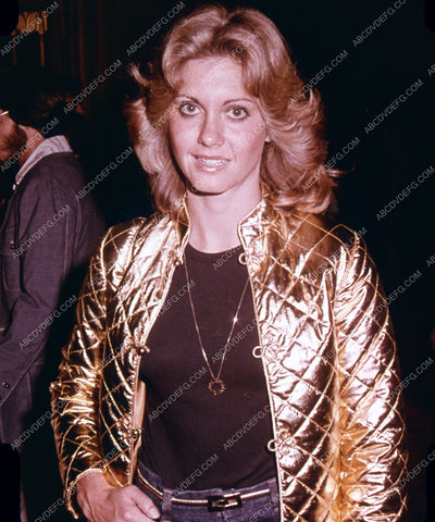 great candid Olivia Newton-John in gold jacket 35m-5461