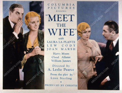 Laura La plante Lew Cody Joan Marsh film Meet the Wife 35m-5800